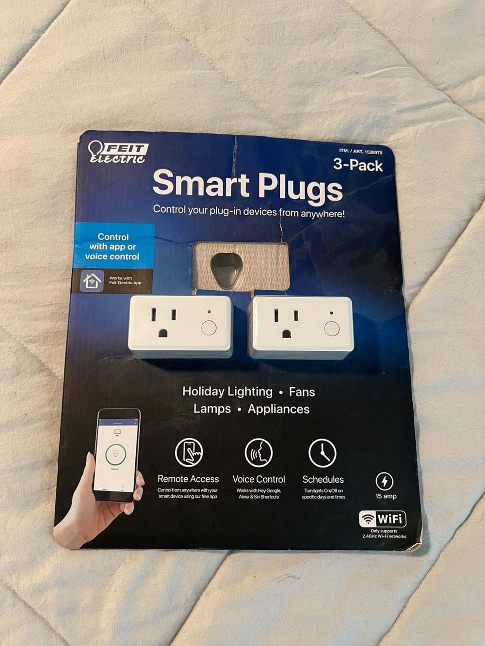 Feit Electric Indoor Smart Wi-Fi Plug 2-Pack, 15 Amp, Model BPPLUG/SMART/3
